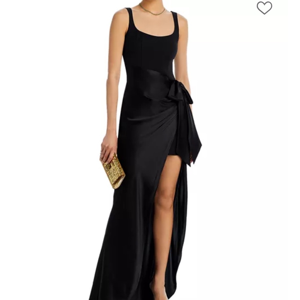 Cinq à Sept Black Mini Dress with Bow Detail
